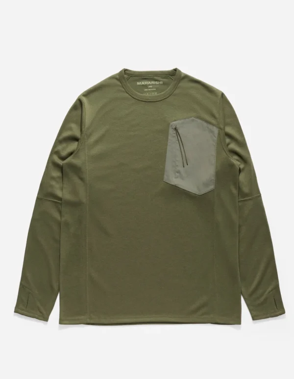 Maharishi Long Sleeve T-Shirts*4252 Polartec Dry® Travel L/S T-Shirt Olive