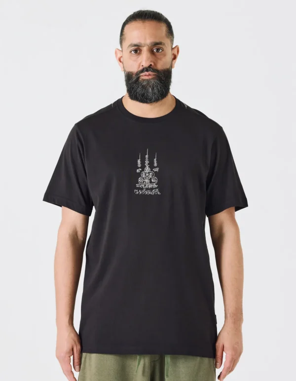 Maharishi Short Sleeve T-Shirts*4285 Sak Yant Embroidered Organic T-Shirt Black