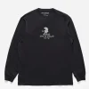 Maharishi Long Sleeve T-Shirts*4284 Sak Yant Tiger Embroidered L/S T-Shirt Black