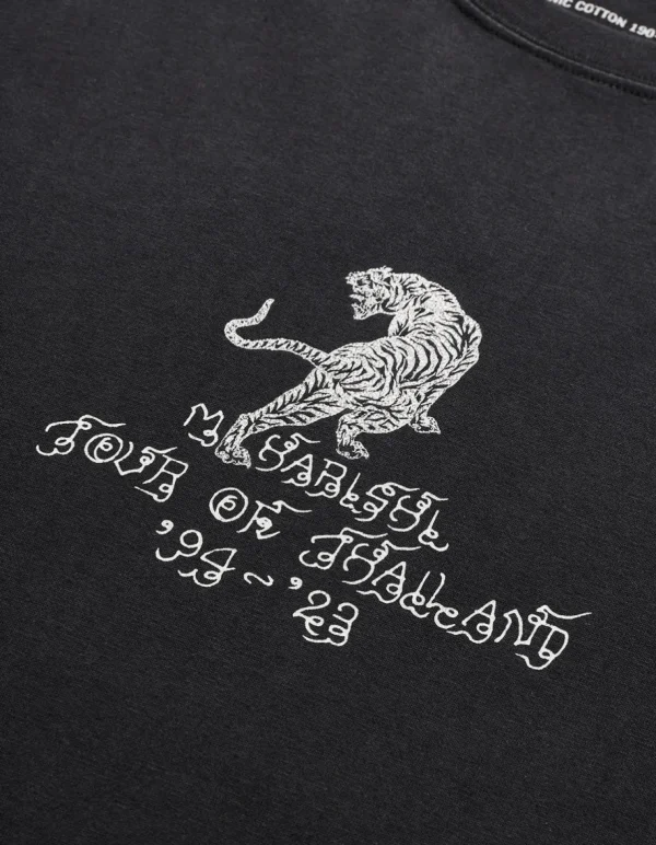 Maharishi Long Sleeve T-Shirts*4284 Sak Yant Tiger Embroidered L/S T-Shirt Black