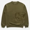 Maharishi Crew Sweats*4242 Samurai Vs. Dragon Embroidered Crew Sweat Olive/Tonal