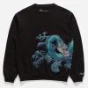 Maharishi Crew Sweats*4242 Samurai Vs. Dragon Embroidered Crew Sweat Black