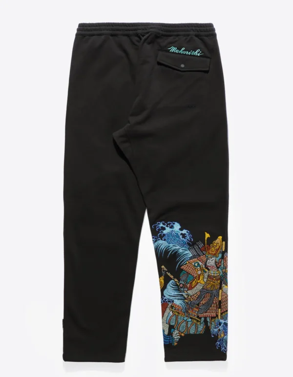 Maharishi Sweatpants*4247 Samurai Vs. Dragon Embroidered Sweatpants Black