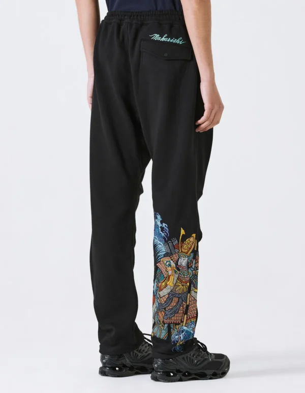 Maharishi Sweatpants*4247 Samurai Vs. Dragon Embroidered Sweatpants Black