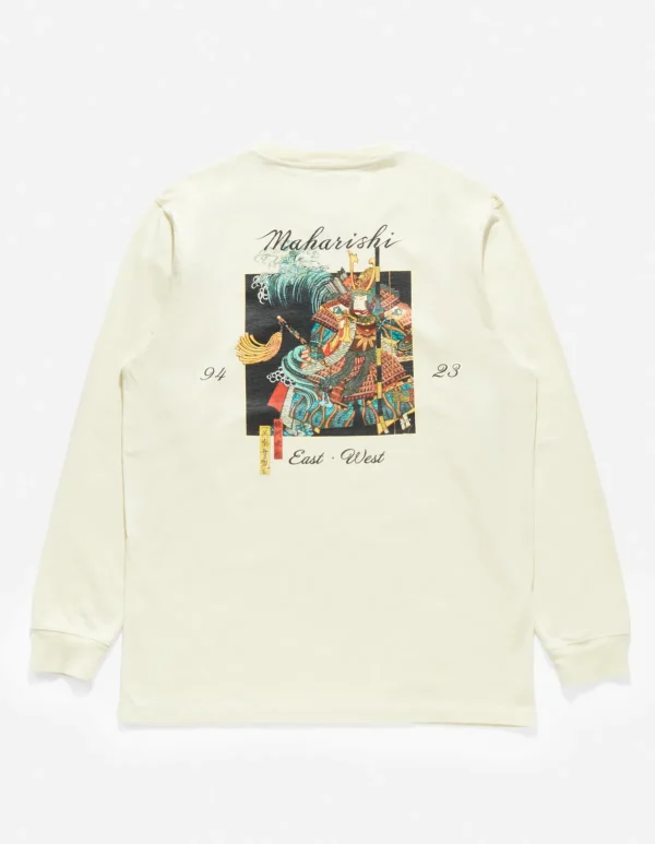 Maharishi Long Sleeve T-Shirts*1032 Samurai Vs. Dragon L/S T-Shirt Ecru