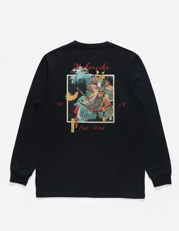 Maharishi Long Sleeve T-Shirts*1032 Samurai Vs. Dragon L/S T-Shirt Black