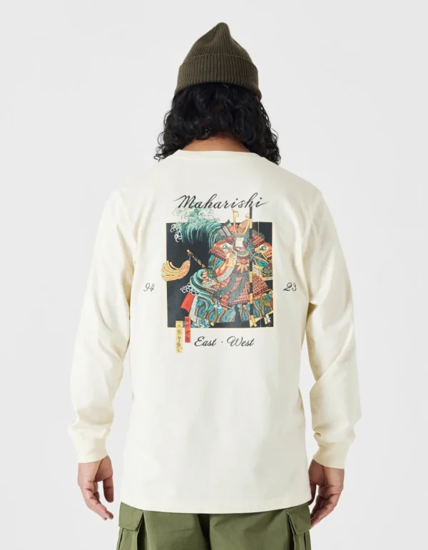 Maharishi Long Sleeve T-Shirts*1032 Samurai Vs. Dragon L/S T-Shirt Ecru