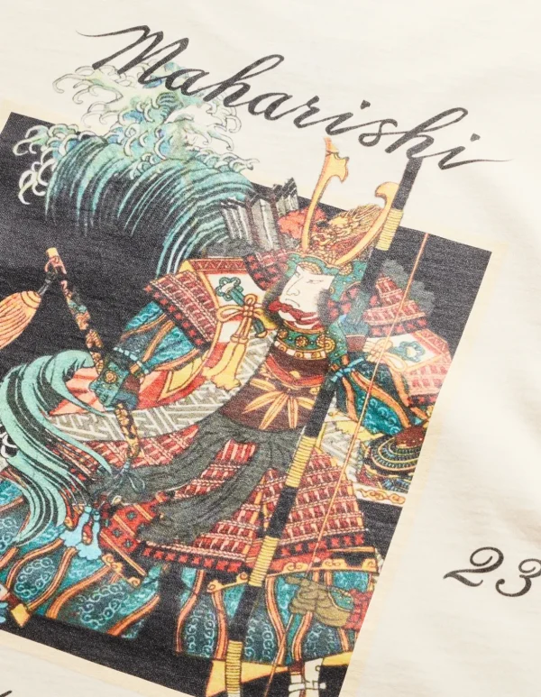 Maharishi Long Sleeve T-Shirts*1032 Samurai Vs. Dragon L/S T-Shirt Ecru