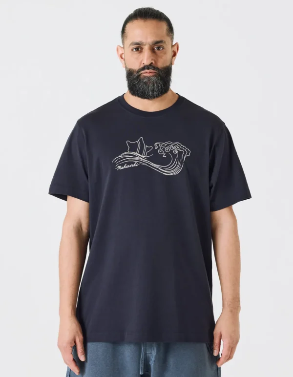 Maharishi Short Sleeve T-Shirts*1024 Songkran Embroidered T-Shirt Navy