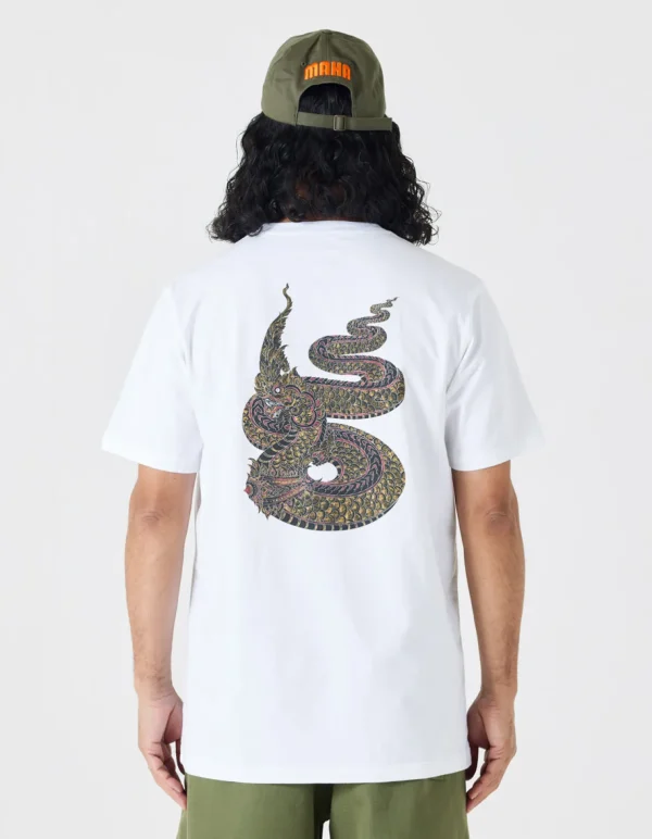 Maharishi Short Sleeve T-Shirts*1029 Temple Naga Organic T-Shirt White