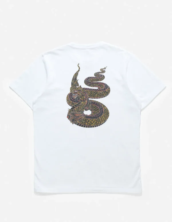 Maharishi Short Sleeve T-Shirts*1029 Temple Naga Organic T-Shirt White