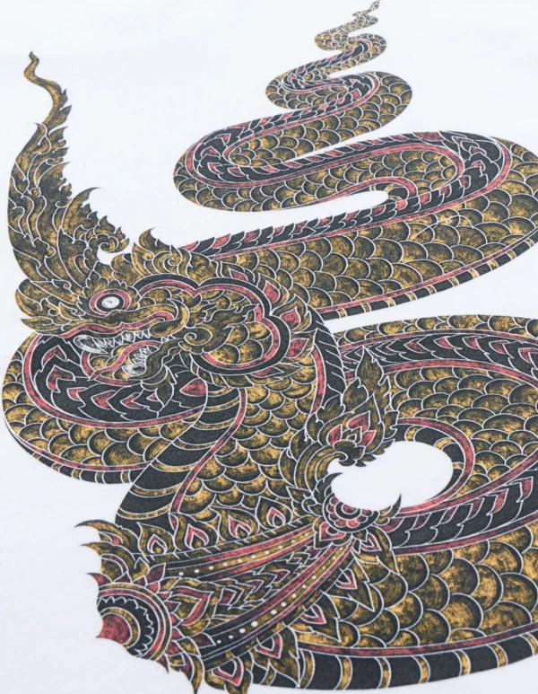 Maharishi Short Sleeve T-Shirts*1029 Temple Naga Organic T-Shirt White