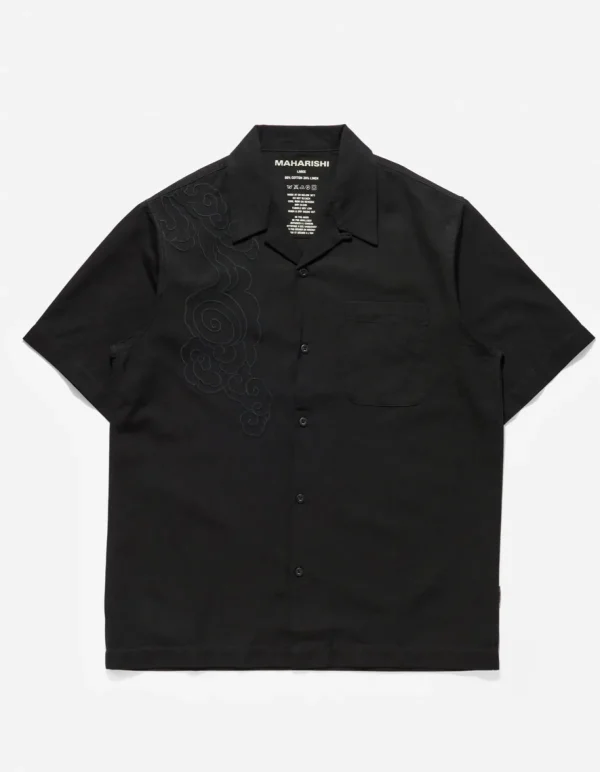 Maharishi Shirts*4300 Thai Cloud Camp Collar Shirt Black