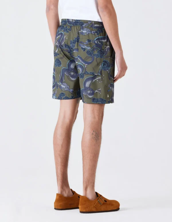 Maharishi Swim Shorts*1023 Thai Cloud Dragon Swim Shorts Olive