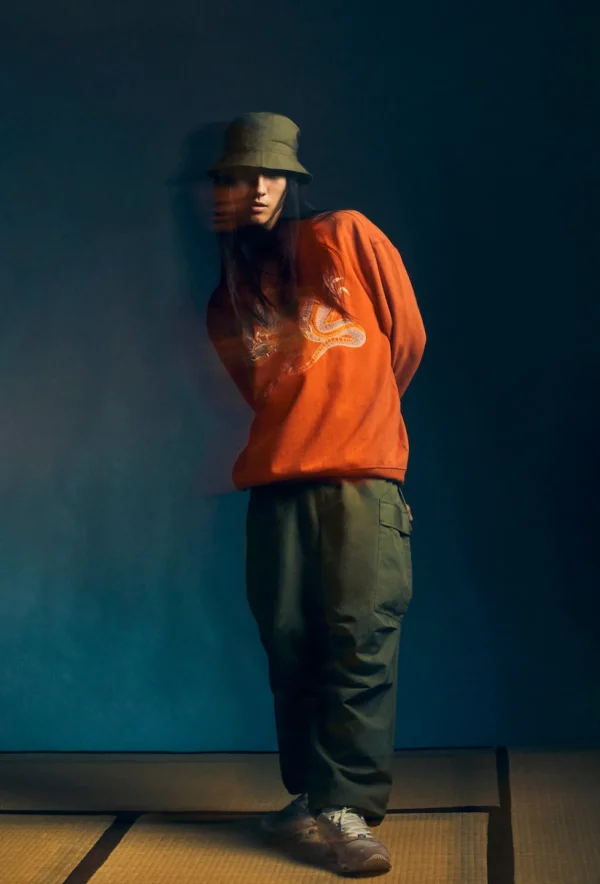 Maharishi Crew Sweats*4216 Thai Dragon Embroidered Crew Sweat Rust