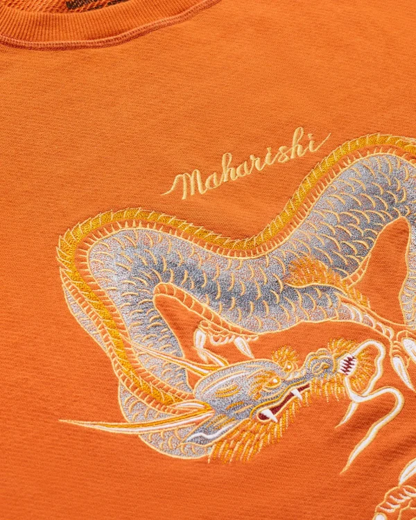 Maharishi Crew Sweats*4216 Thai Dragon Embroidered Crew Sweat Rust