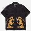 Maharishi Shirts*4303 Thai Dragon Summer Shirt Golden Black