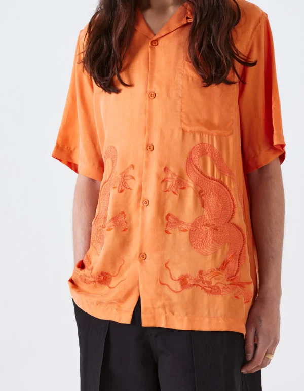 Maharishi Shirts*4303 Thai Dragon Summer Shirt Rust