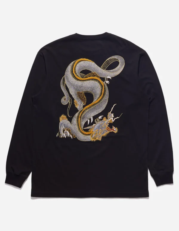 Maharishi Long Sleeve T-Shirts*4214 Thai Dragon Tour L/S T-Shirt Golden Black