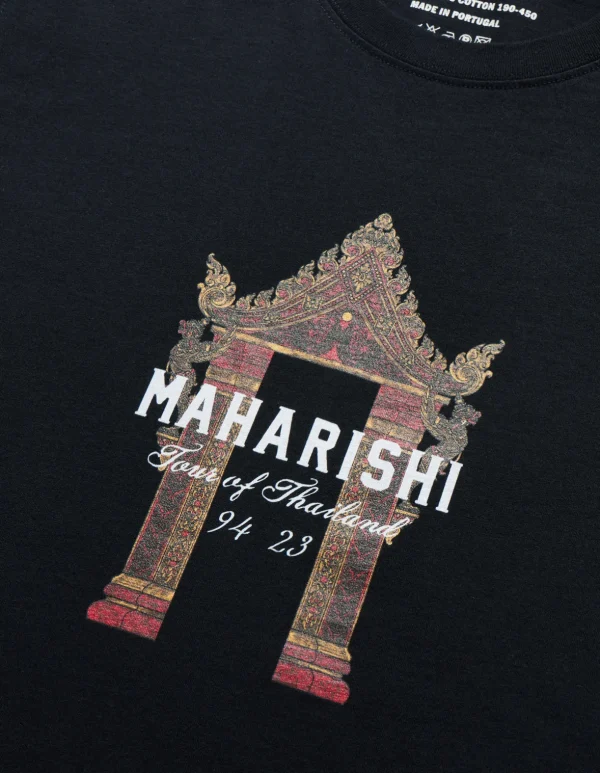 Maharishi Short Sleeve T-Shirts*1030 Thai Temple Organic T-Shirt Black