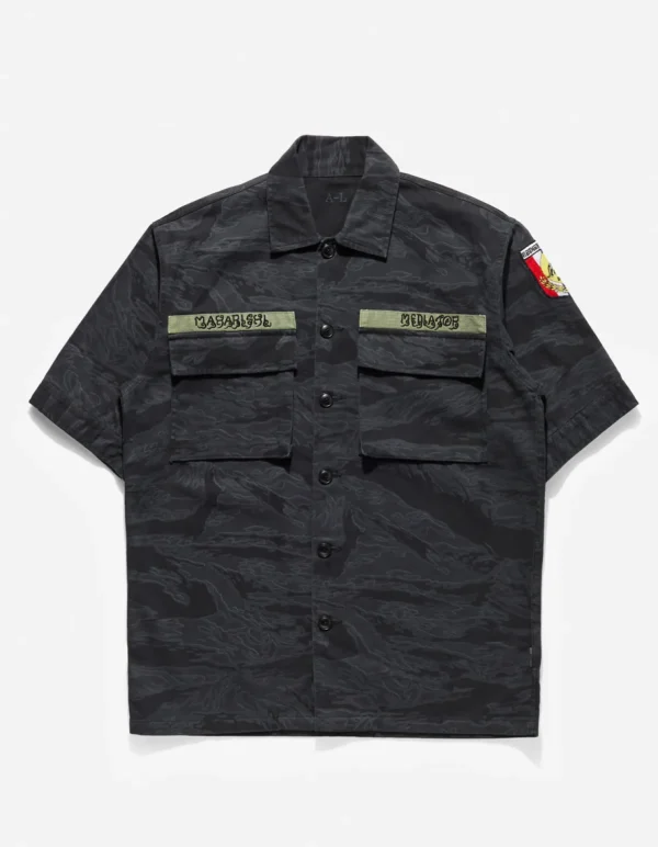 Maharishi Shirts*4290 Tigerstripe Advisor'S Overshirt Subdued Night