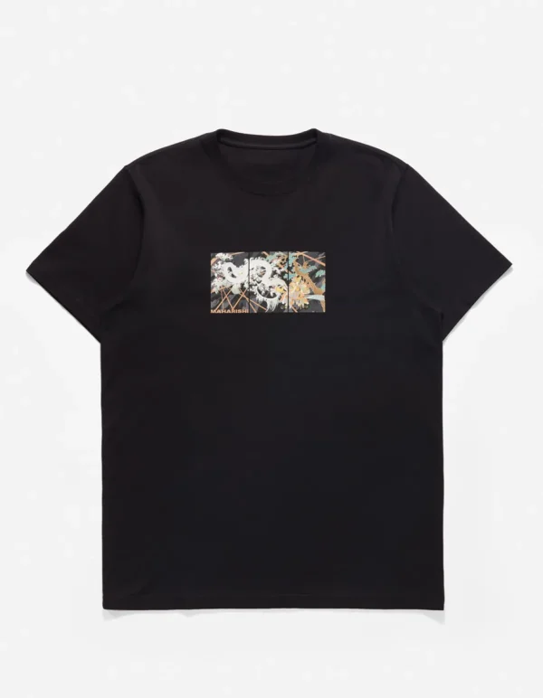 Maharishi Short Sleeve T-Shirts*1011 Triptych Water Dragon T-Shirt Black