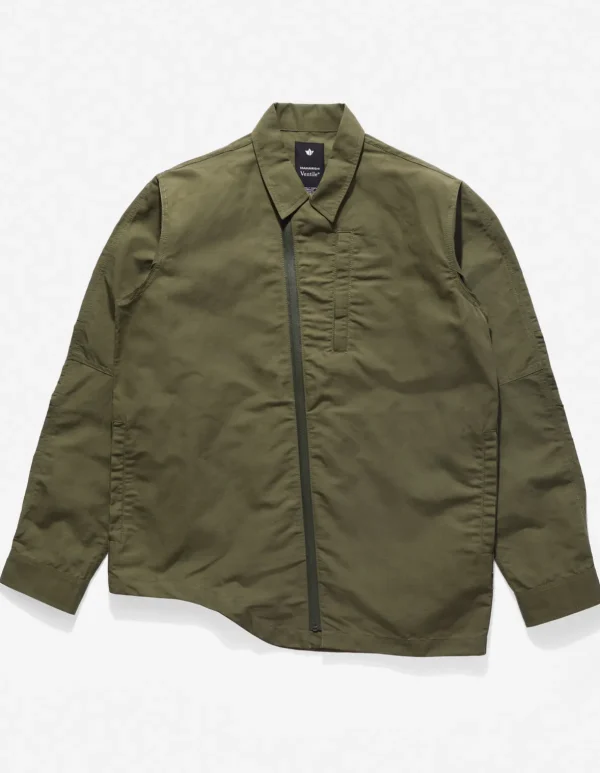 Maharishi Shirts*4202 Ventile® Wr Asym Tech Shirt Olive Og-107F