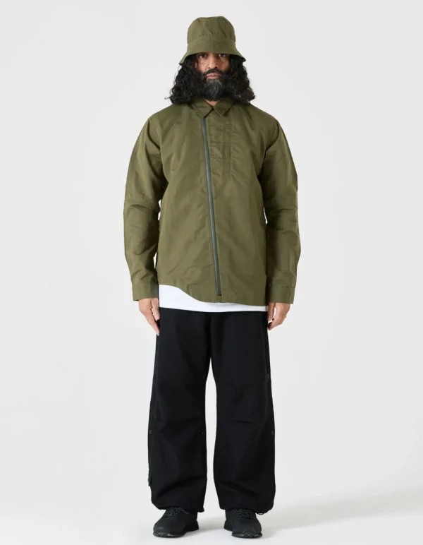 Maharishi Shirts*4202 Ventile® Wr Asym Tech Shirt Olive Og-107F