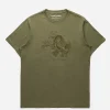 Maharishi Short Sleeve T-Shirts*4243 Water Dragon Embroidered T-Shirt Olive/Tonal