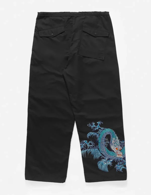 Maharishi Original Snopants*4244 Water Dragon Embroidered Loose Snopants® Black