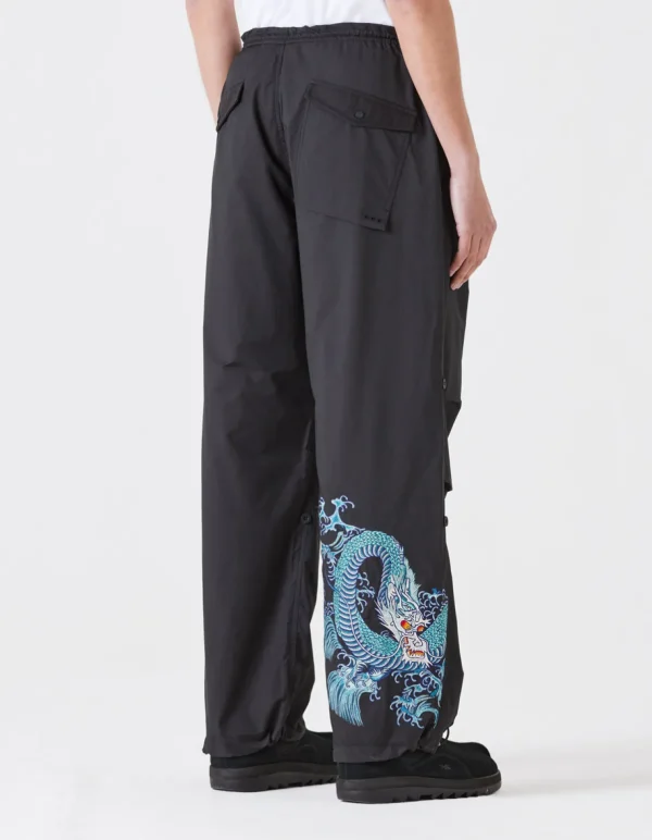 Maharishi Original Snopants*4244 Water Dragon Embroidered Loose Snopants® Black