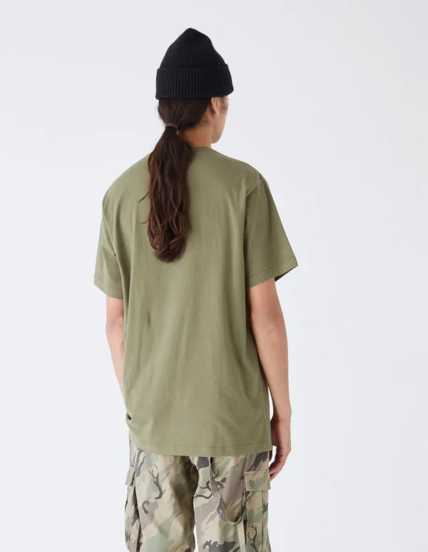 Maharishi Short Sleeve T-Shirts*4243 Water Dragon Embroidered T-Shirt Olive/Tonal