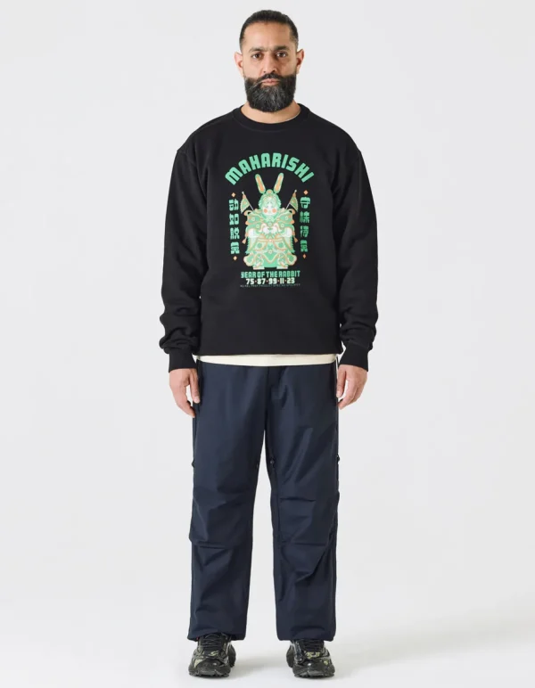 Maharishi Crew Sweats*1001 Water Rabbit Crew Sweat Black