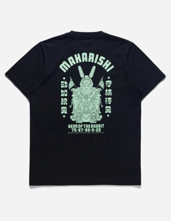 Maharishi Short Sleeve T-Shirts*1000 Water Rabbit T-Shirt Black