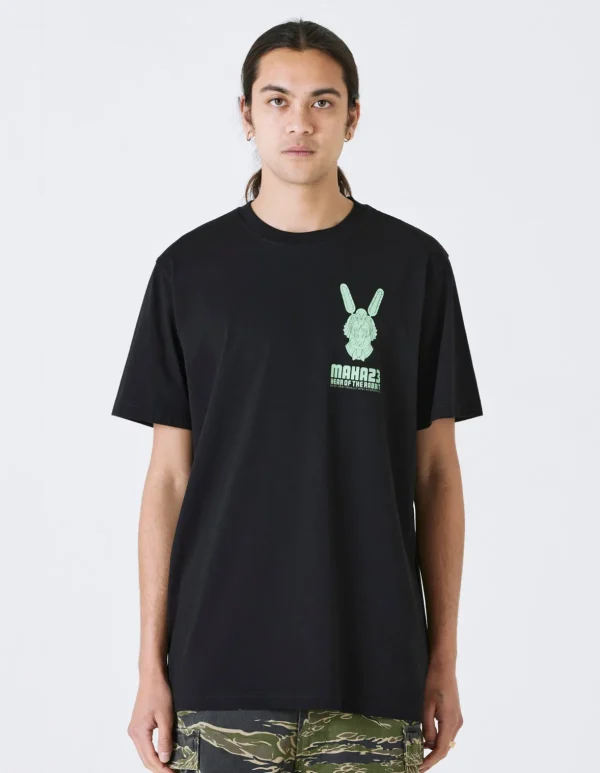 Maharishi Short Sleeve T-Shirts*1000 Water Rabbit T-Shirt Black