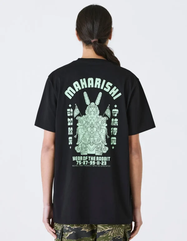 Maharishi Short Sleeve T-Shirts*1000 Water Rabbit T-Shirt Black