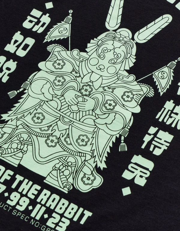 Maharishi Short Sleeve T-Shirts*1000 Water Rabbit T-Shirt Black