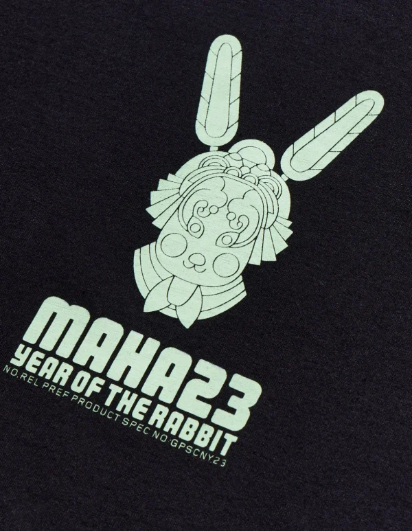 Maharishi Short Sleeve T-Shirts*1000 Water Rabbit T-Shirt Black
