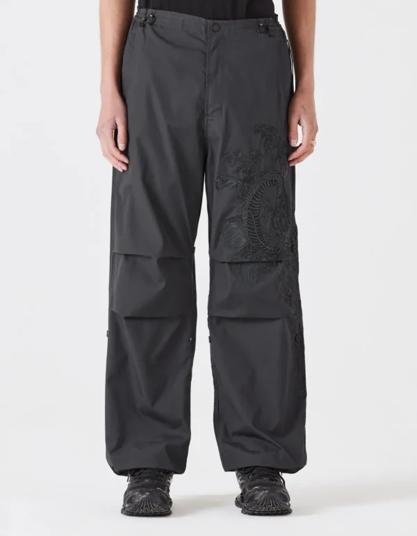 Maharishi Original Snopants*4245 Xl Water Dragon Embroidered Loose Snopants® Black/Tonal