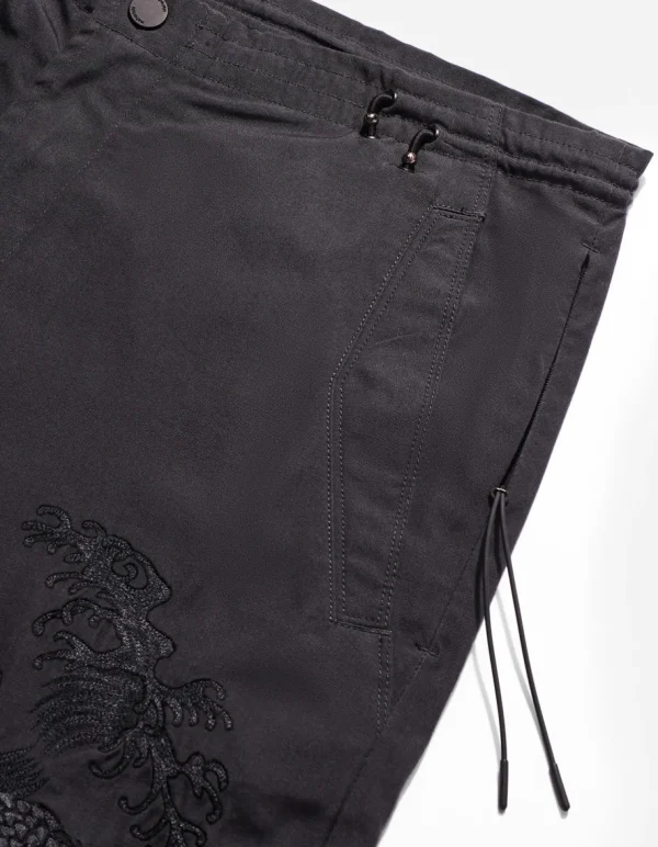 Maharishi Original Snopants*4245 Xl Water Dragon Embroidered Loose Snopants® Black/Tonal