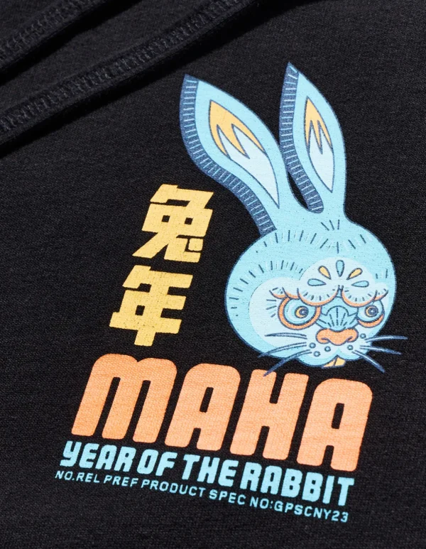 Maharishi Hooded Sweats*1003 Year Of The Rabbit Hooded Sweat Black