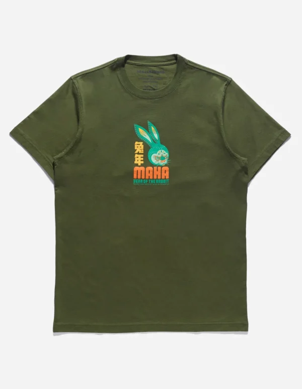 Maharishi Short Sleeve T-Shirts*1002 Year Of The Rabbit T-Shirt Olive Og-107F