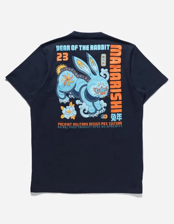 Maharishi Short Sleeve T-Shirts*1002 Year Of The Rabbit T-Shirt Navy