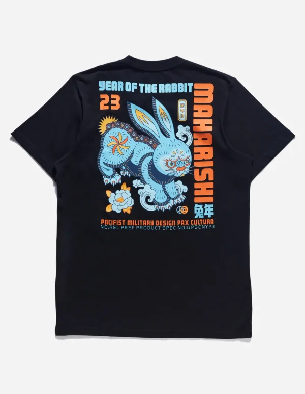 Maharishi Short Sleeve T-Shirts*1002 Year Of The Rabbit T-Shirt Black