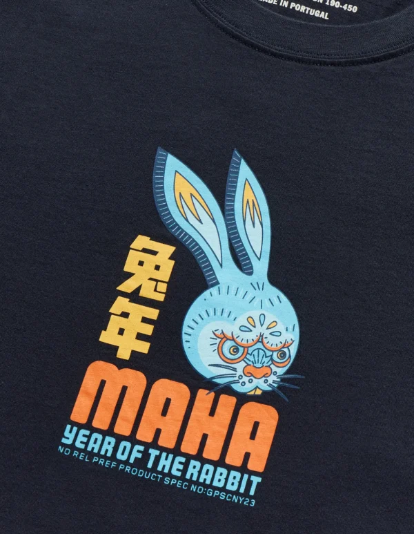 Maharishi Short Sleeve T-Shirts*1002 Year Of The Rabbit T-Shirt Navy