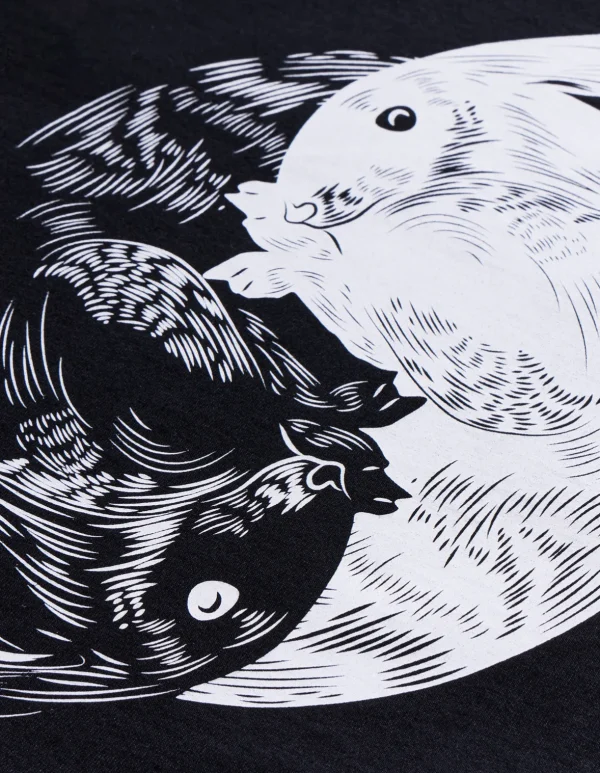 Maharishi Short Sleeve T-Shirts*1007 Yin Yang Rabbit T-Shirt Black
